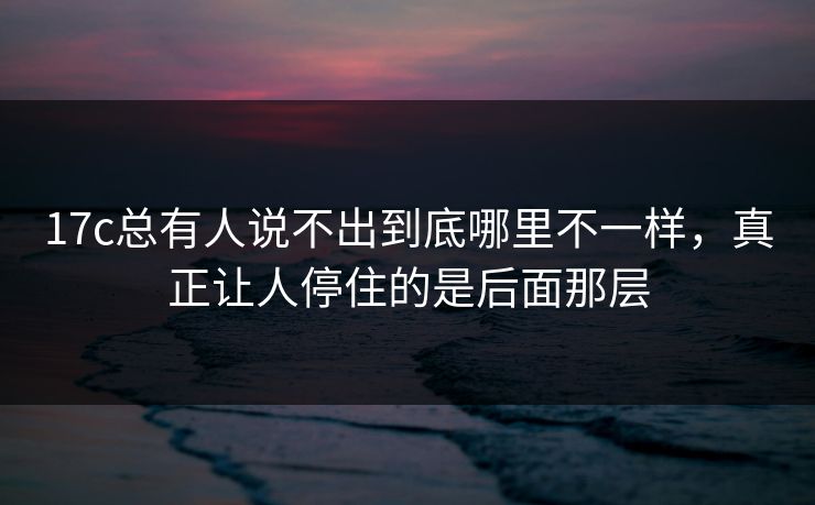 17c总有人说不出到底哪里不一样，真正让人停住的是后面那层